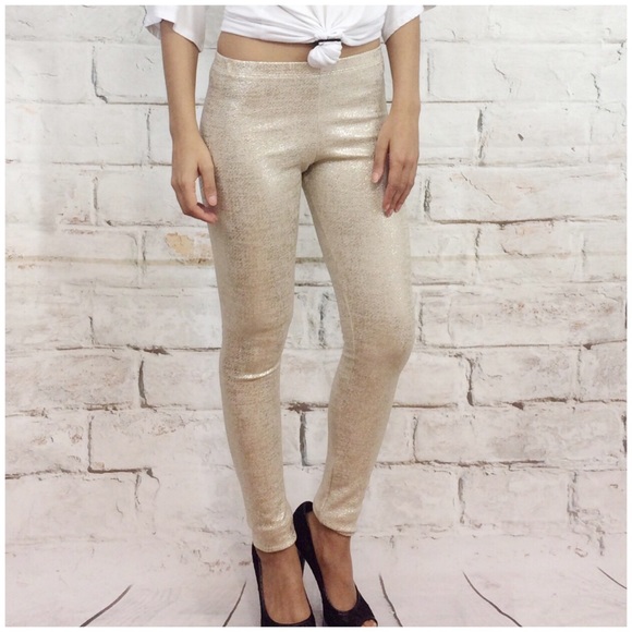 Cream/Gold Leggings - Picture 3 of 6